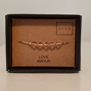 NIB Avon Pink Beaded Love Bracelet